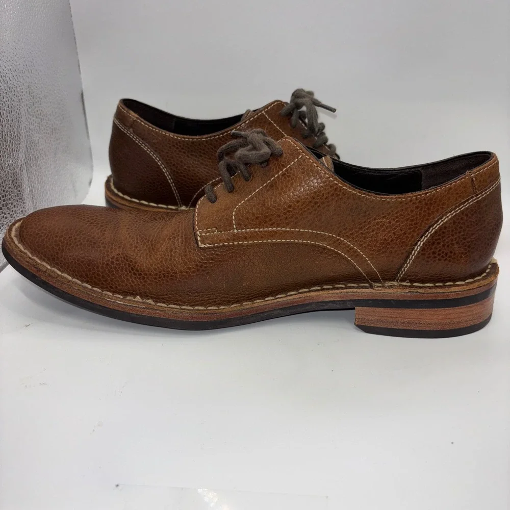 Cole Haan Air Giraldo Derby Brown Pebbled Leather Nike Air C08690 Mens 9.5M